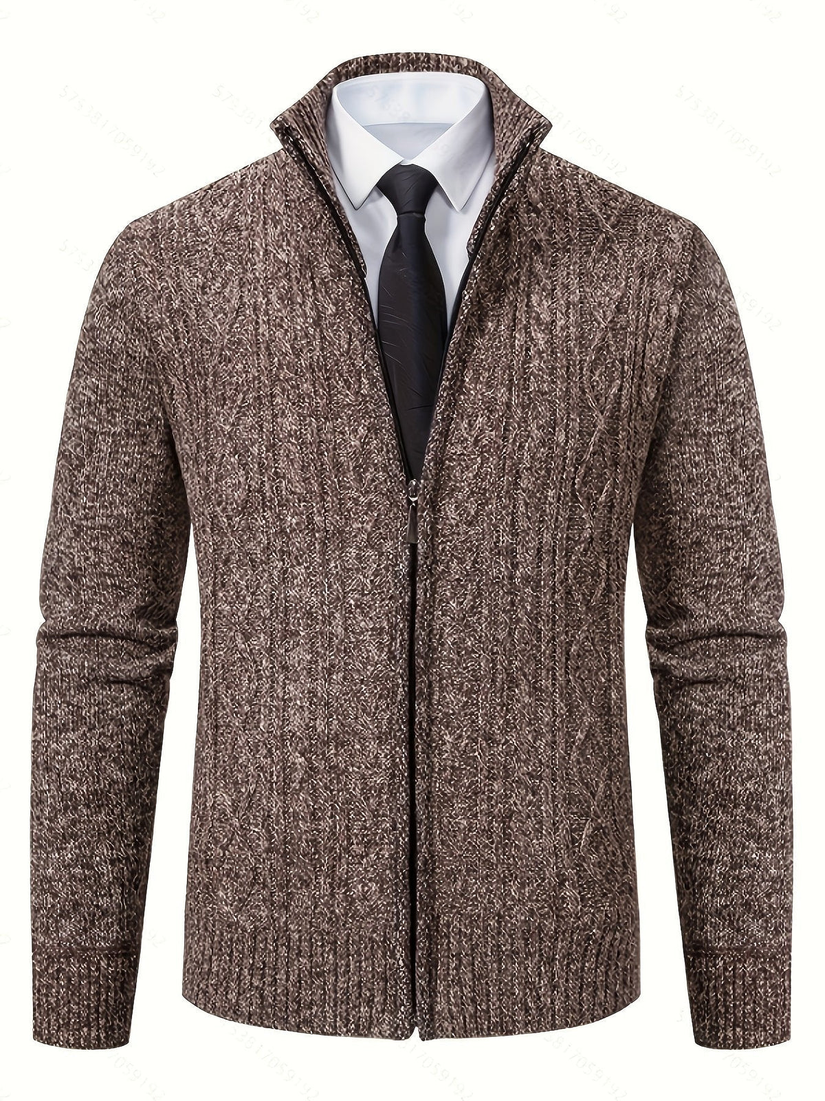 Walter | Full-Zip Cardigan – Textured Design for Men