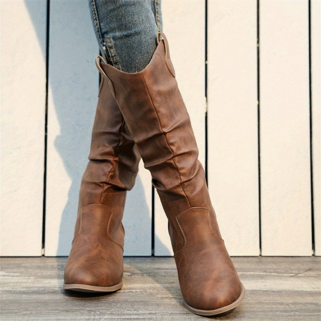 Sophia | Elegante und bequeme Cowboystiefel mit weitem Schaft
