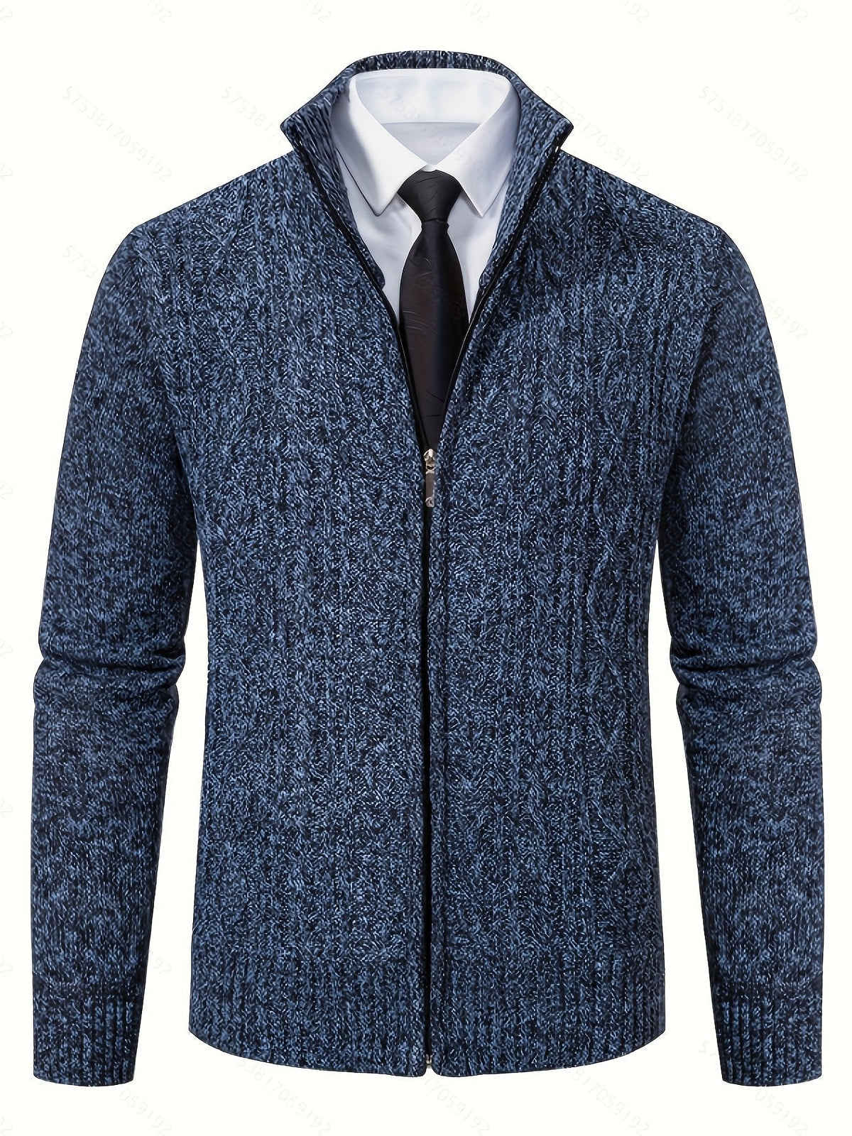 Walter | Full-Zip Cardigan – Textured Design for Men