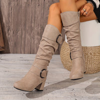 Camilla | Moderne und Bequem Kniehohe Stiefel mit Blockabsatz
