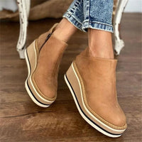 Eleanor | Retro Keilabsatz Stiefeletten mit Plateausohle