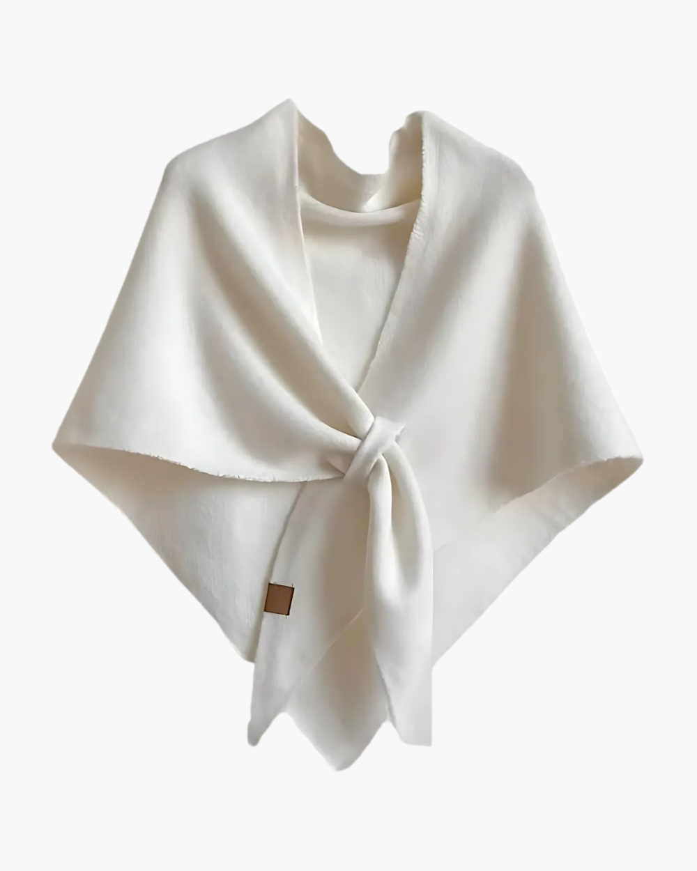 Überwurf Poncho aus Wolle mit Bindung vorne