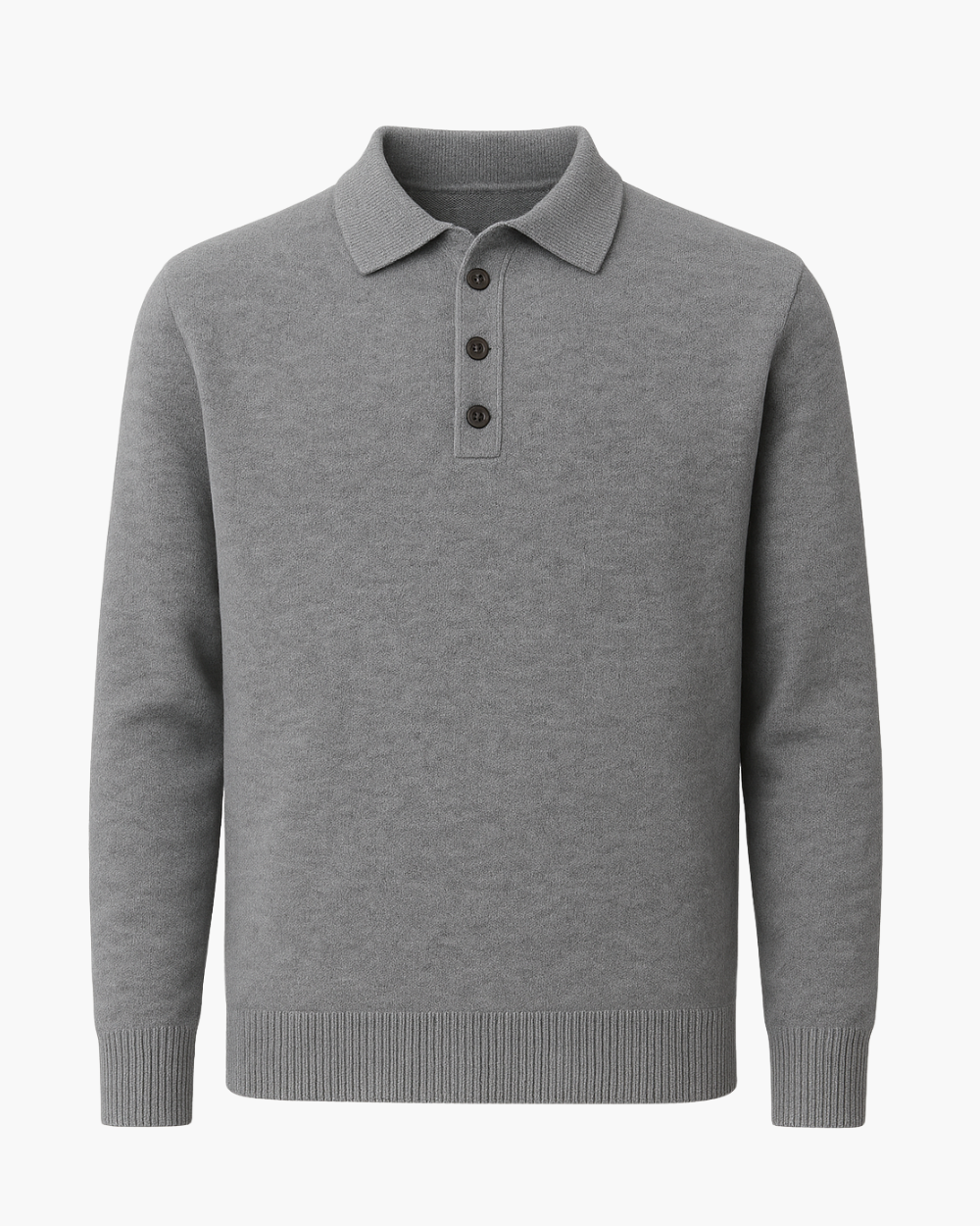 Feinstrick Polo Pullover aus Wolle