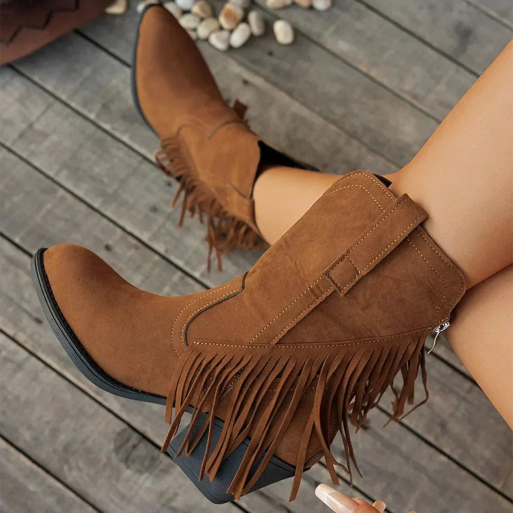 Katharina | Trendige und klassische weitem Schaft Cowboystiefel
