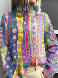 Isabelle | Farbenfroher Und Eleganter Rollkragen Strickpullover