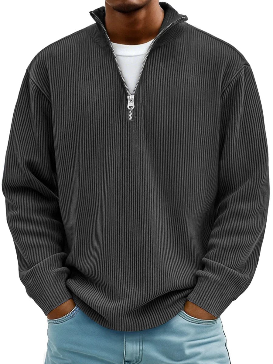 Matthias | Stilvoller Und Bequemer Herren Strickpullover mit Quarter-Zip