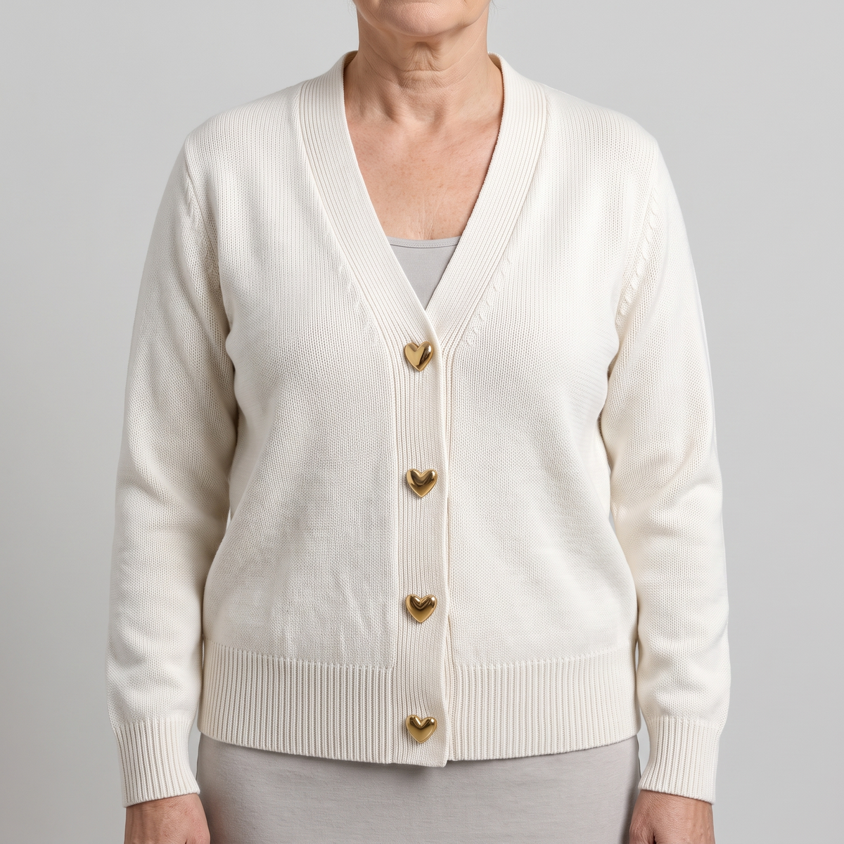 Maisie | Cardigan mit Herzknöpfen für Frauen