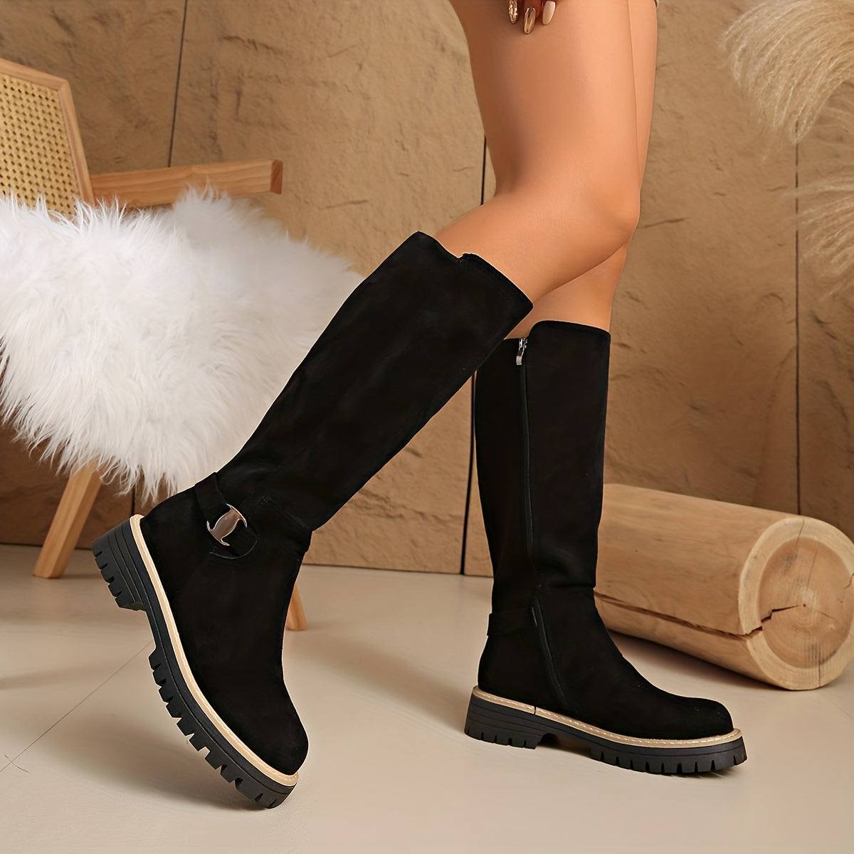 Maribel | Elegante Kniehohe Stiefel mit Blockabsatz