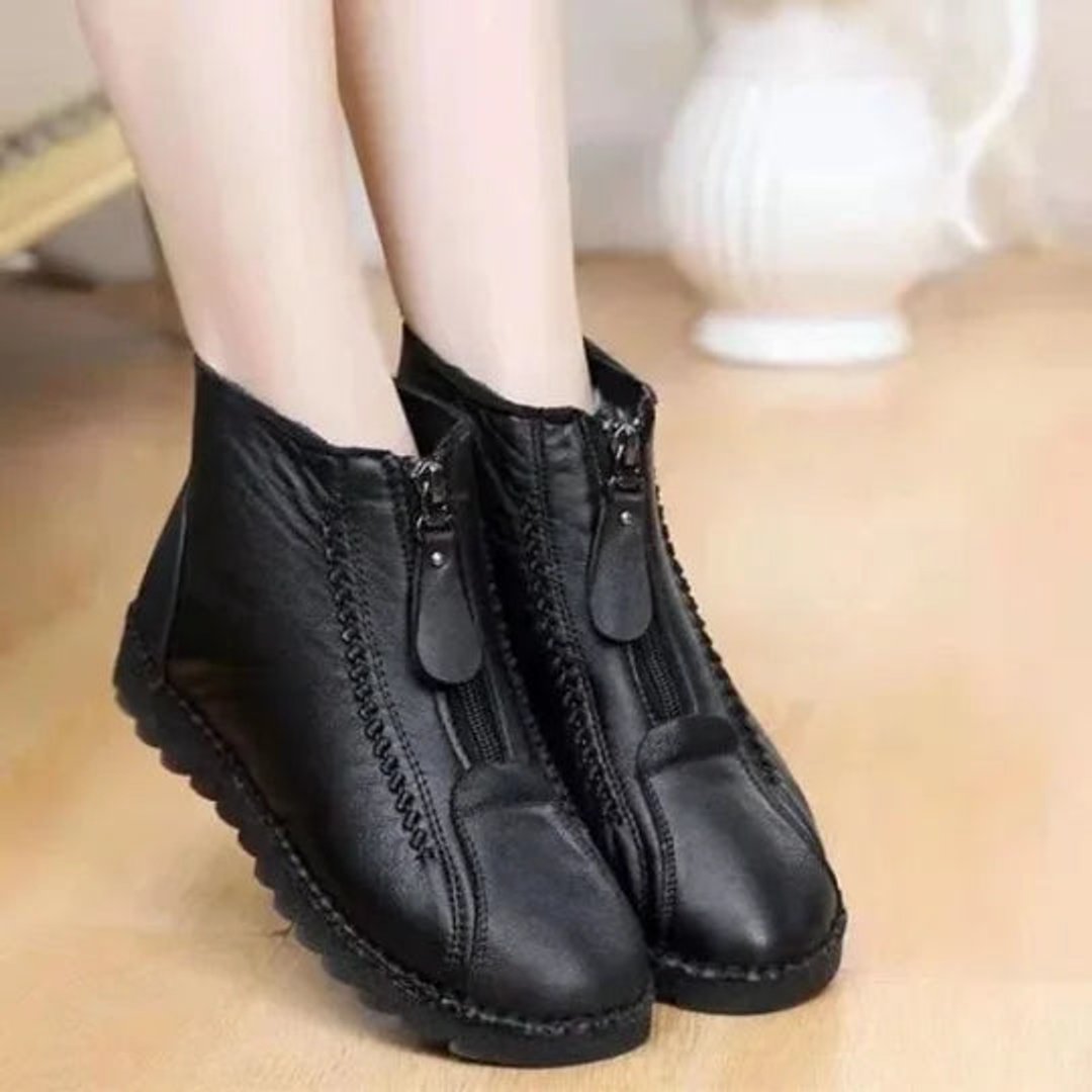 Adelina | Gefütterte Leder-Stiefeletten für warme Wintertage