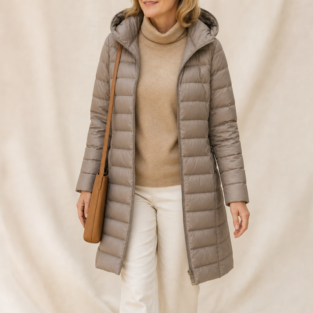 Veluna | Long Puffer Coat – Lichtgewicht Warmte voor Vrouwen