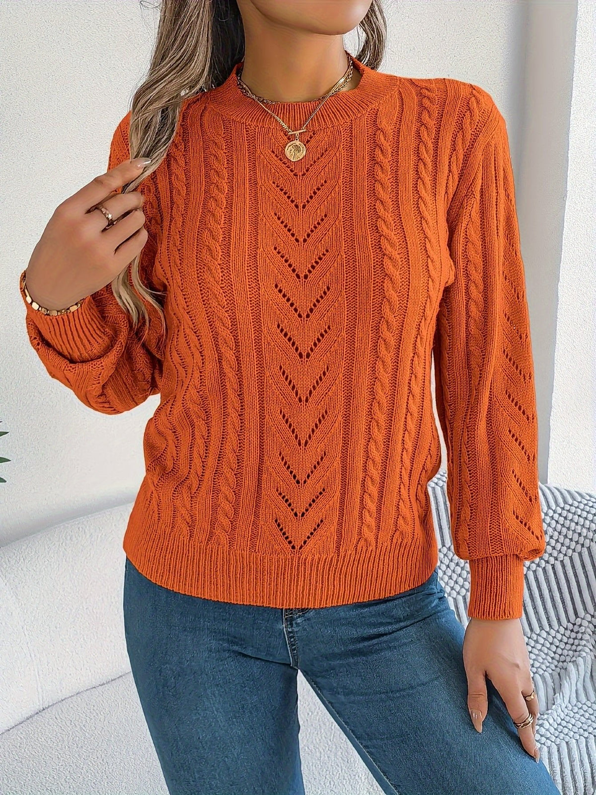 Blythe | Cable-Knit Sweater – Cozy Textured Style for Women