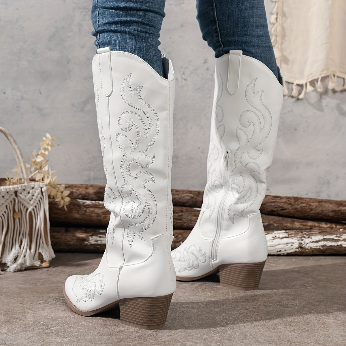 Helena | Klassische Cowboy-Stiefel mit weiter Wade