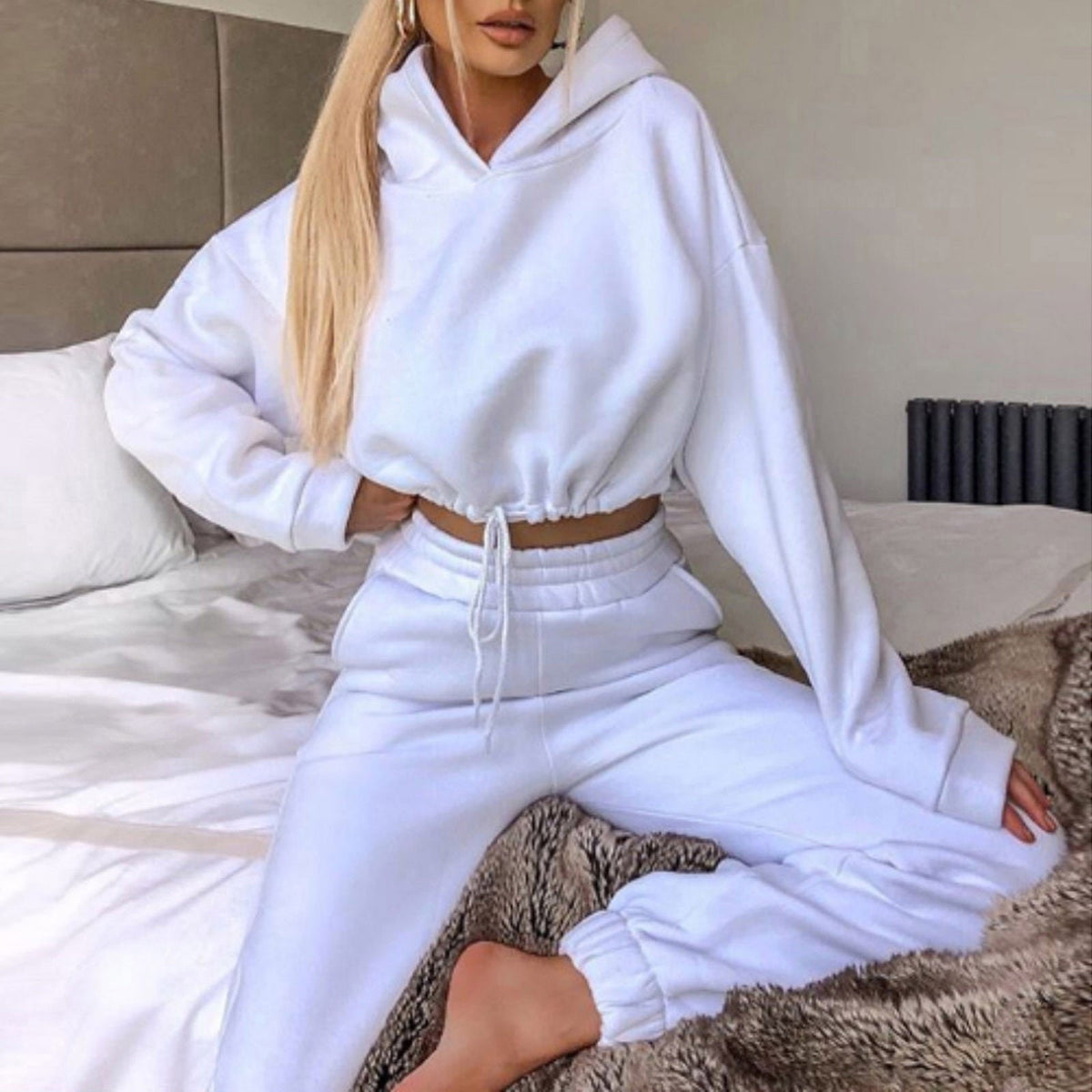 Drune | Zweiteilige Trainingsanzug Sets – Eleganter Crop-Style für Frauen