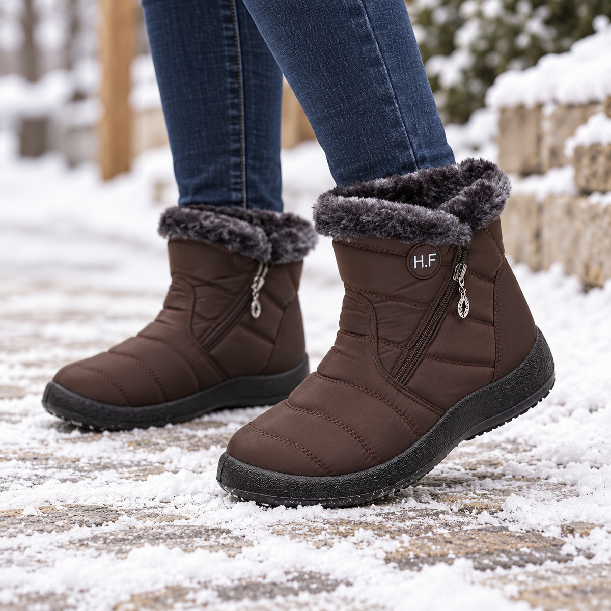 Lunavia | Wasserabweisende Ankle Boots mit Plüschfutter