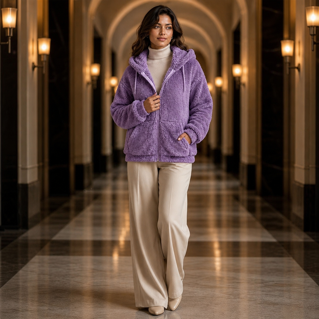 Cloudhug | Hooded Plush Zip-Up Jacket – Kuscheliger Stil für Frauen