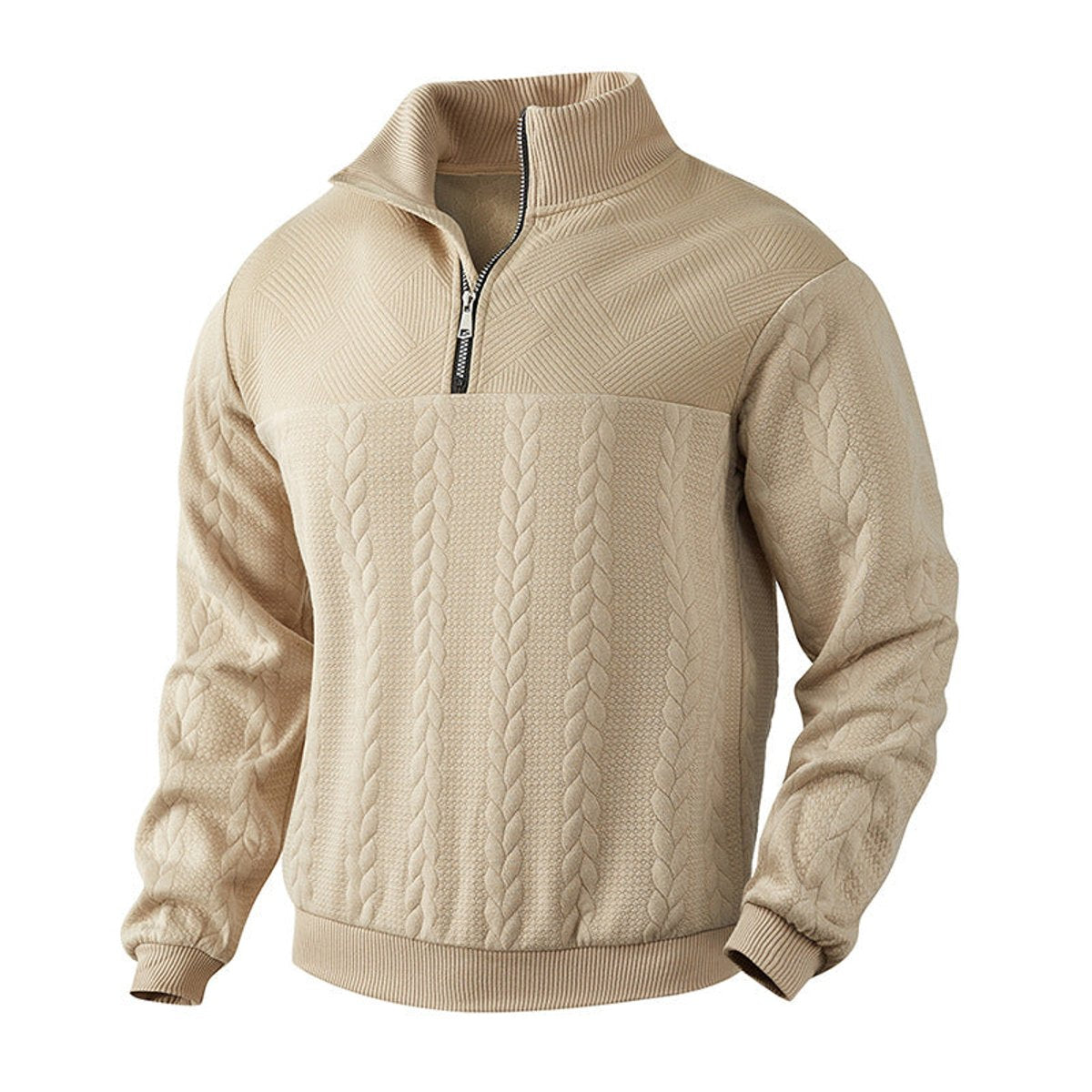 Lukas | Klassisches Und Bequemer Herren Strickpullover mit Quarter-Zip