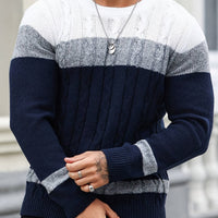 Jonas | Klassischer und Komfortabler Kabel Strickpullover mit Rundhalsausschnitt