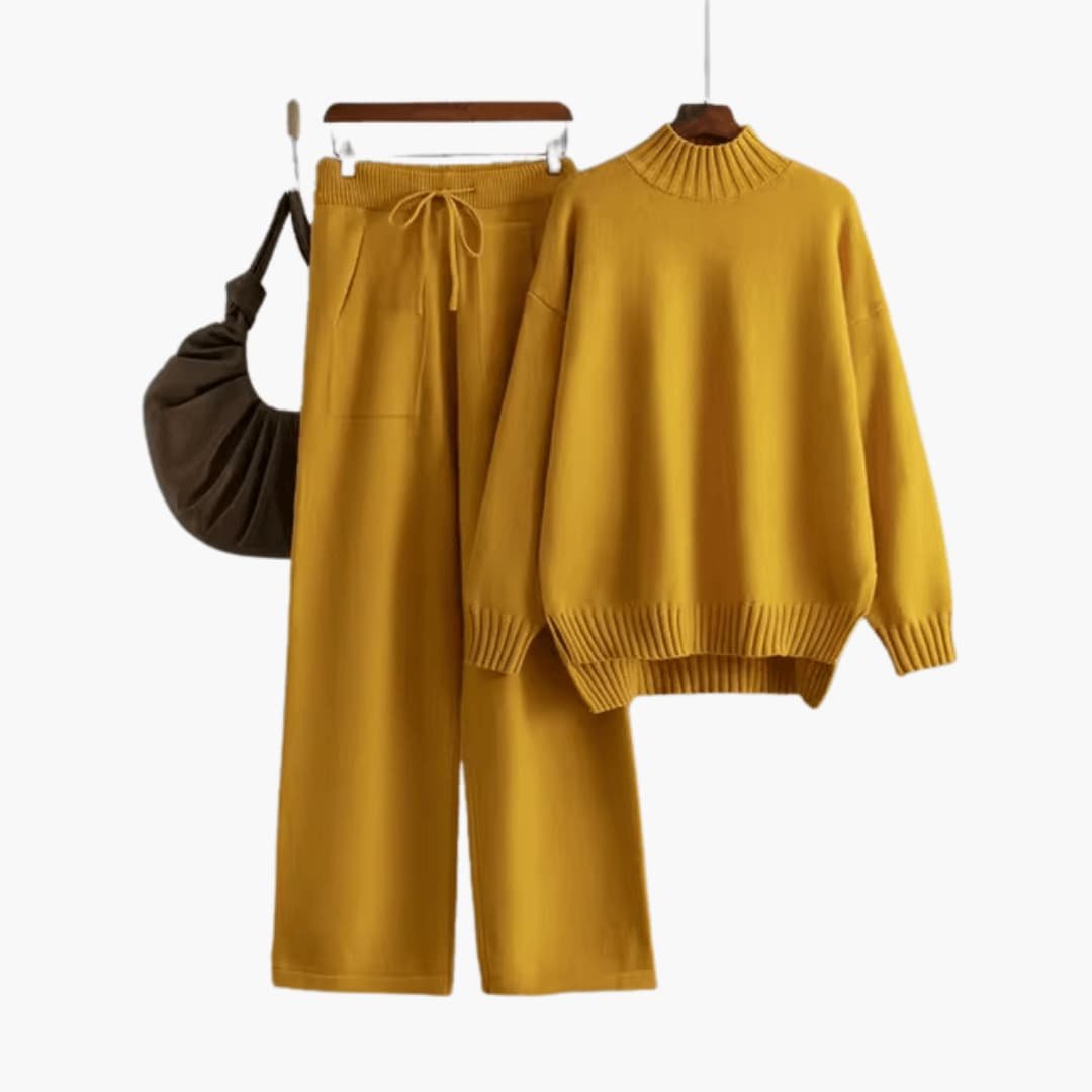 Vista | Turtleneck Jumper Set – Relaxed Fit with Wide-Leg Trousers