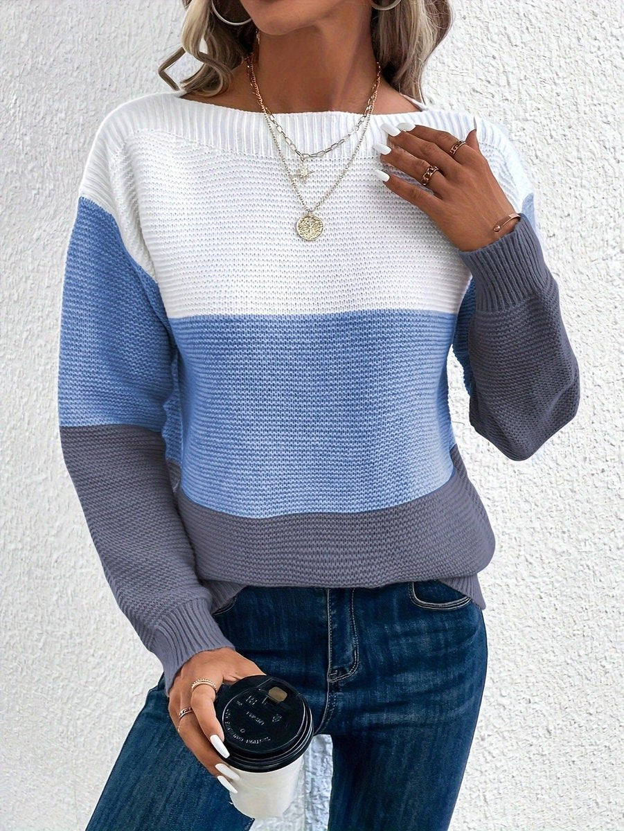 Diana | Stilvoller und lässiger Damen Farbblock Strickpullover