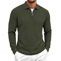 Adrian | Modernes und bequemes Langarm-Poloshirt mit Quarter-Zip