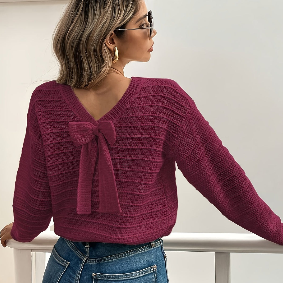 Imogen | Strickpullover mit Schleifendetail für Damen