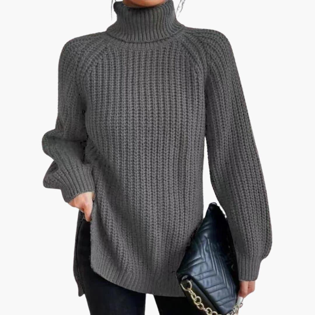 Kara | Knitted Jumper – Oversized Turtleneck Style for Women