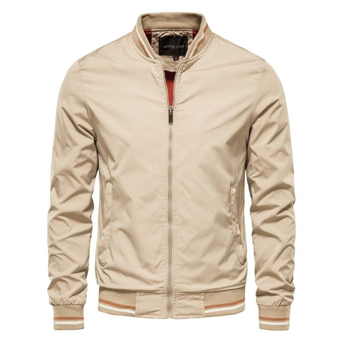 David | Moderne und sportliche Kontrast Ripp Bomberjacke
