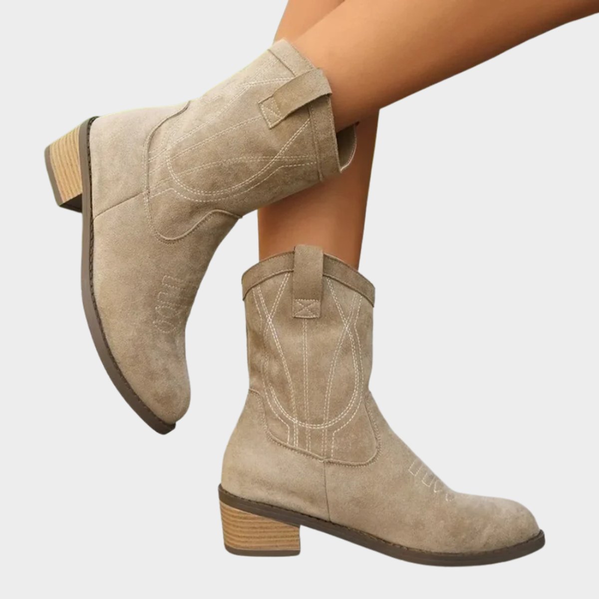 Emma |  Klassischer und Bestickte Western Stiefeletten