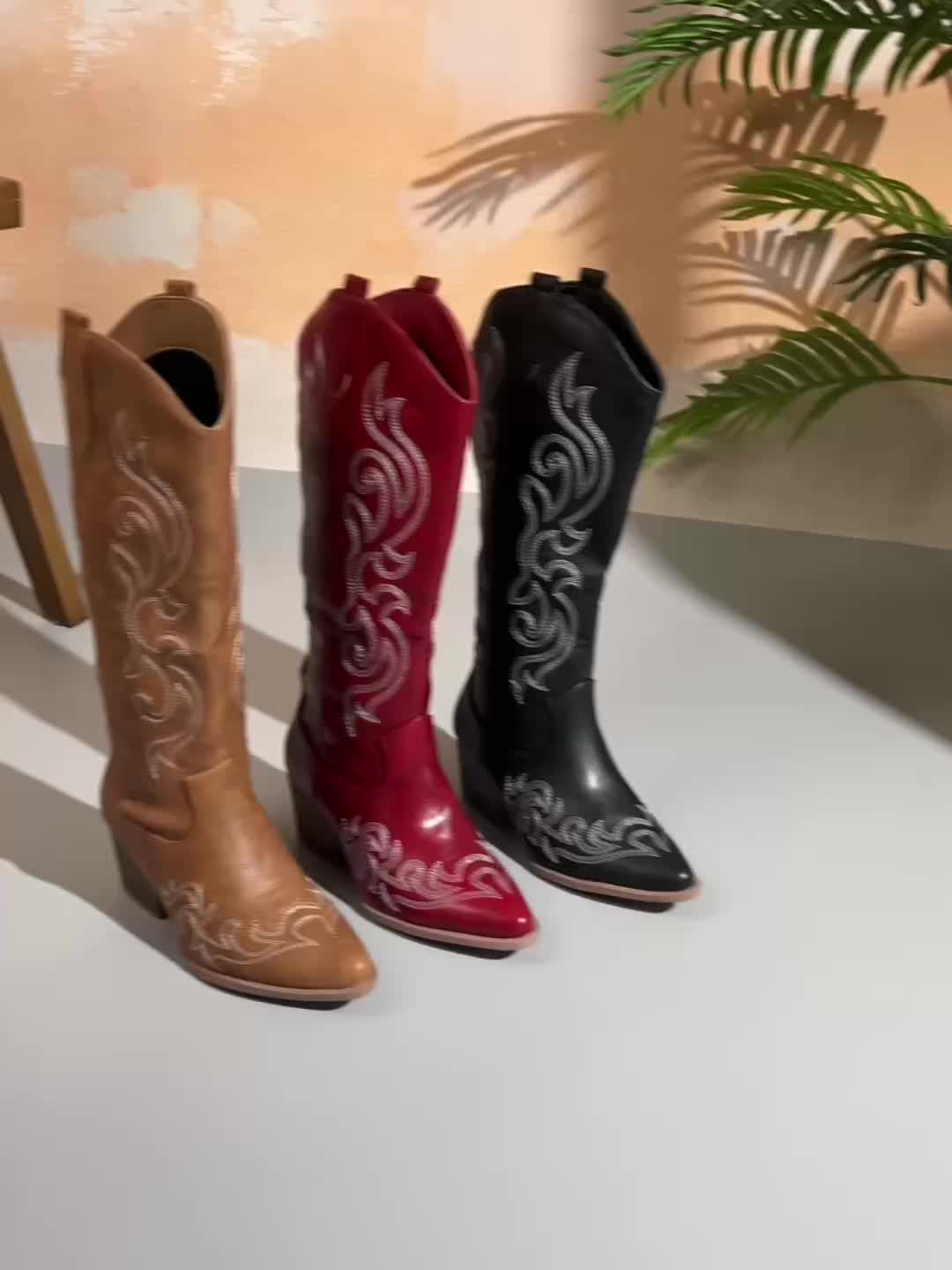Helena | Klassische Cowboy-Stiefel mit weiter Wade
