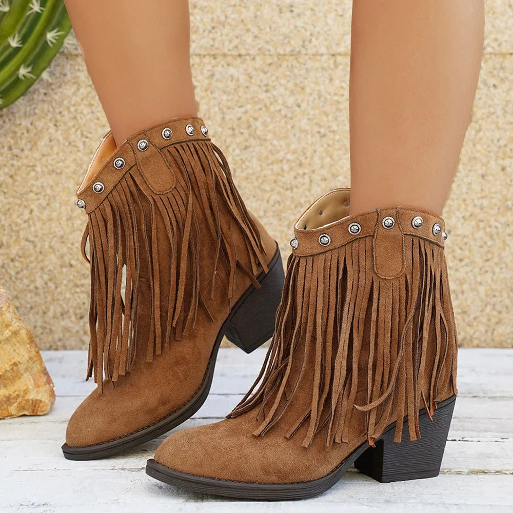 Katharina | Trendige und klassische weitem Schaft Cowboystiefel