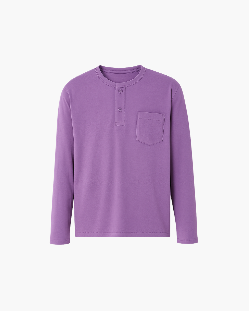 Langarm Henley Shirt mit Brusttasche