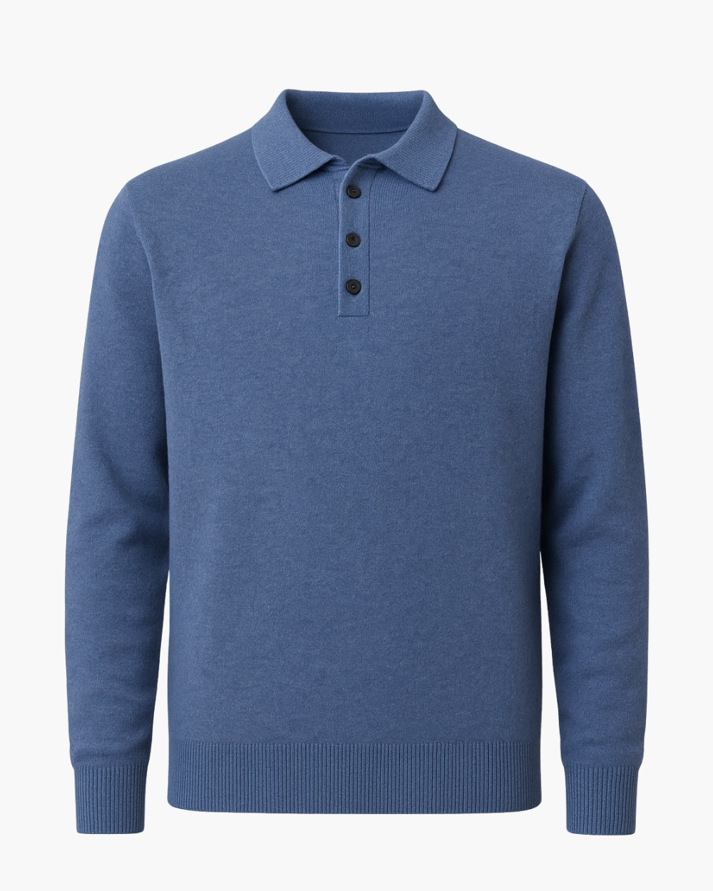 Feinstrick Polo Pullover aus Wolle