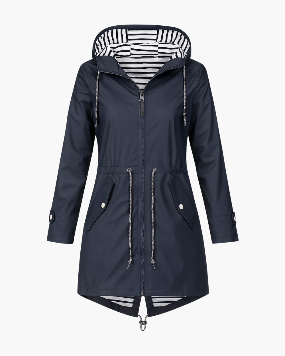 Kapuzen-Regenmantel mit Kordelzug und wasserabweisend