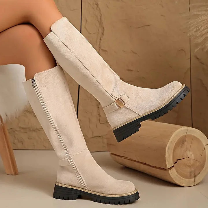 Valeria | Stilvolle Kniehohe Stiefel mit Schnallendetail