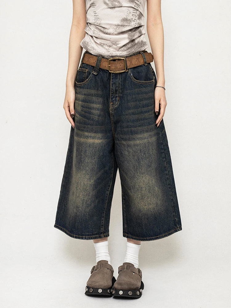 Maya | Trendige und lässige Weite Hose Denim Culotte