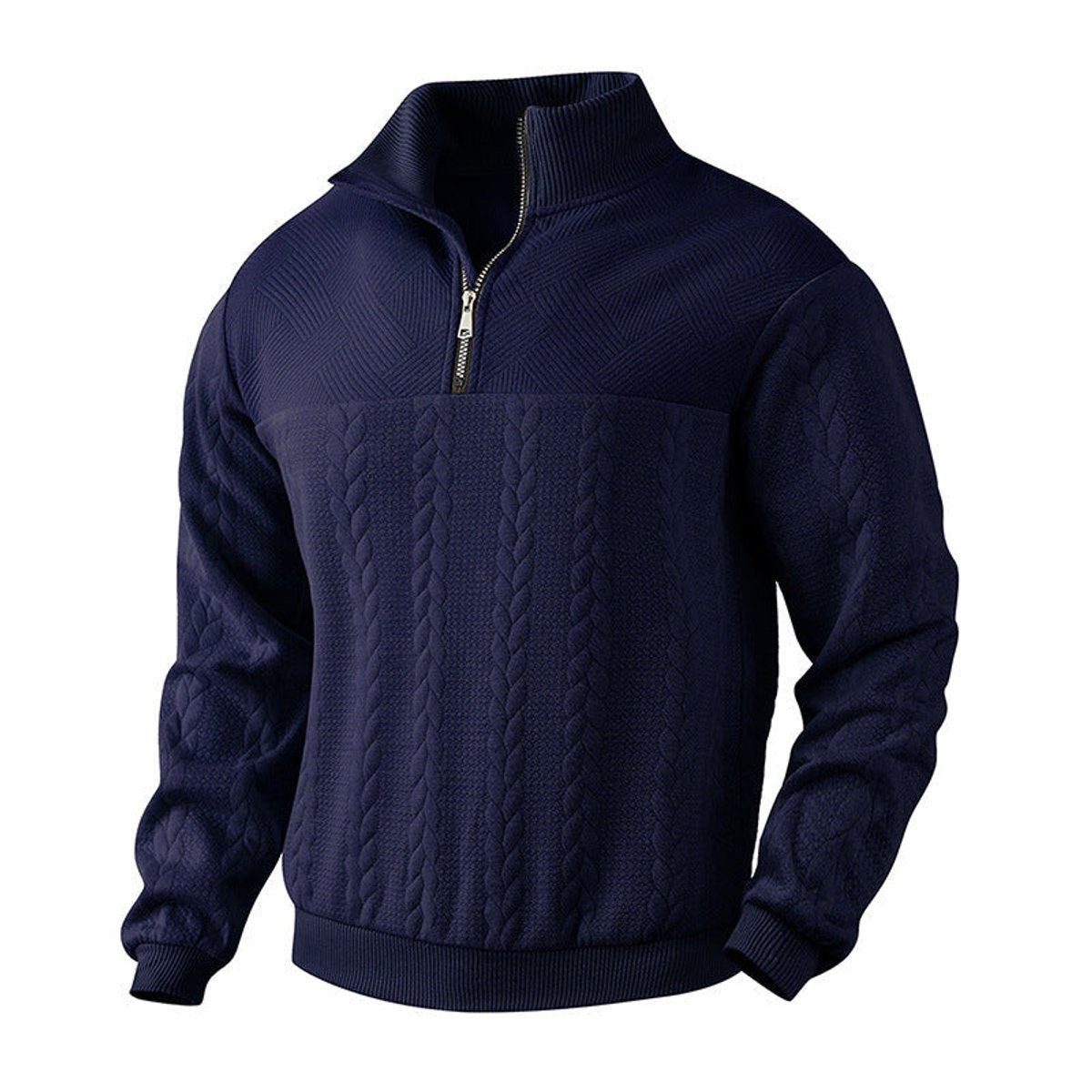 Lukas | Klassisches Und Bequemer Herren Strickpullover mit Quarter-Zip
