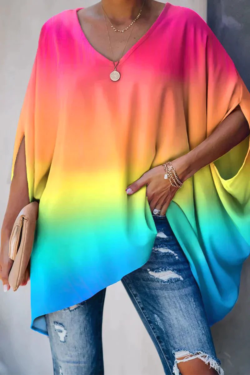 Greta | Bequemes oversized Tunika Oberteil mit V-Ausschnitt