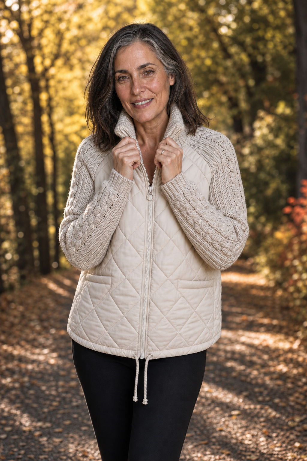 Knitpuff | Quilt Puffer Jacket met Gebreide Panelen