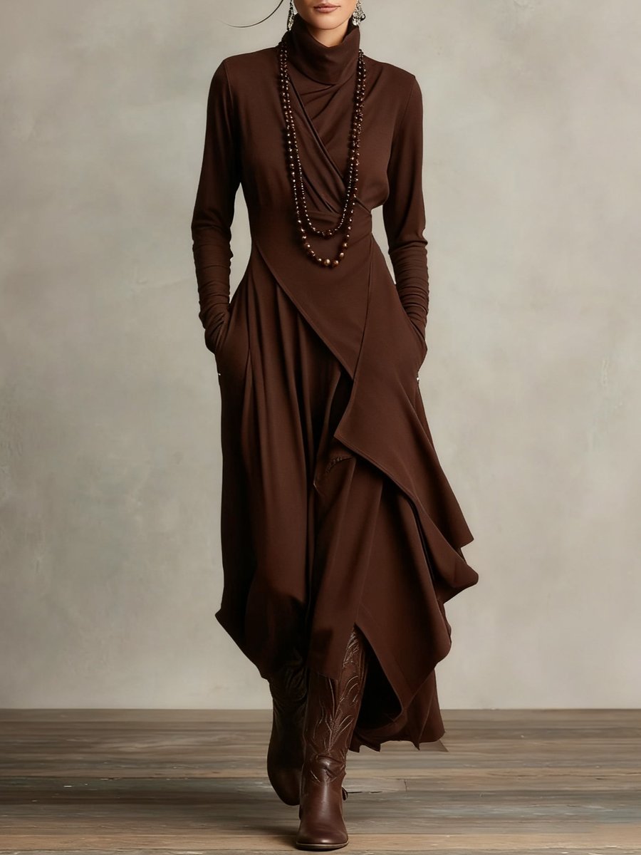 Vanessa | Modernes und Bequem langen Ärmeln Maxikleid