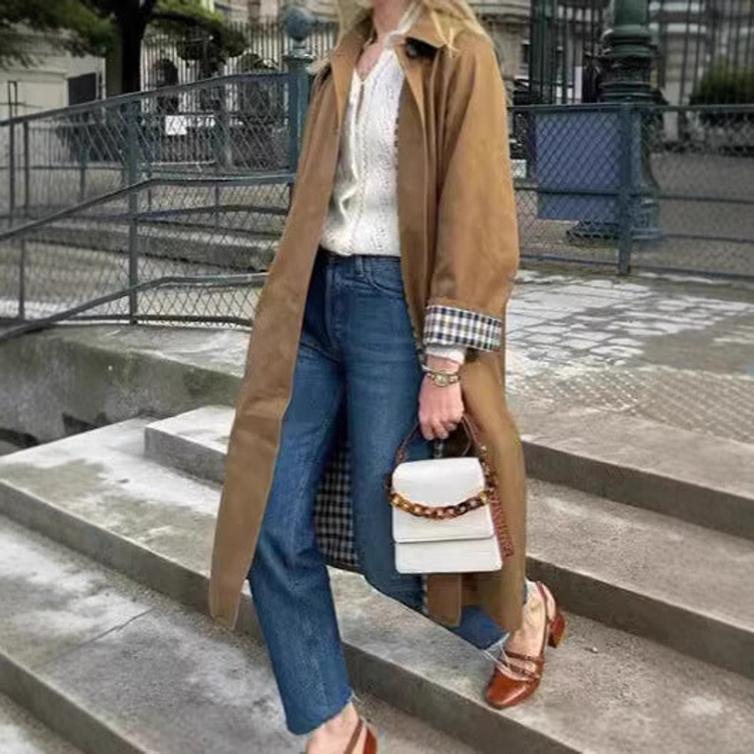 Lisa | Oversized und karierter Damen Trenchcoat