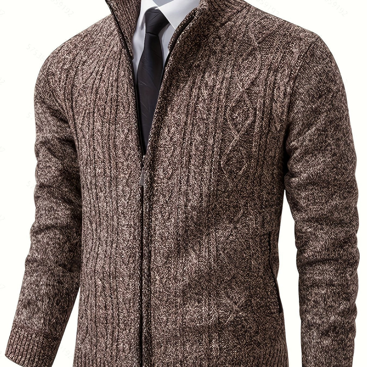 Walter | Full-Zip Cardigan – Textured Design for Men