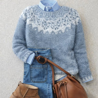 Amelie | Eleganter Und Bequemer Damen Strickpullover mit Norwegermuster