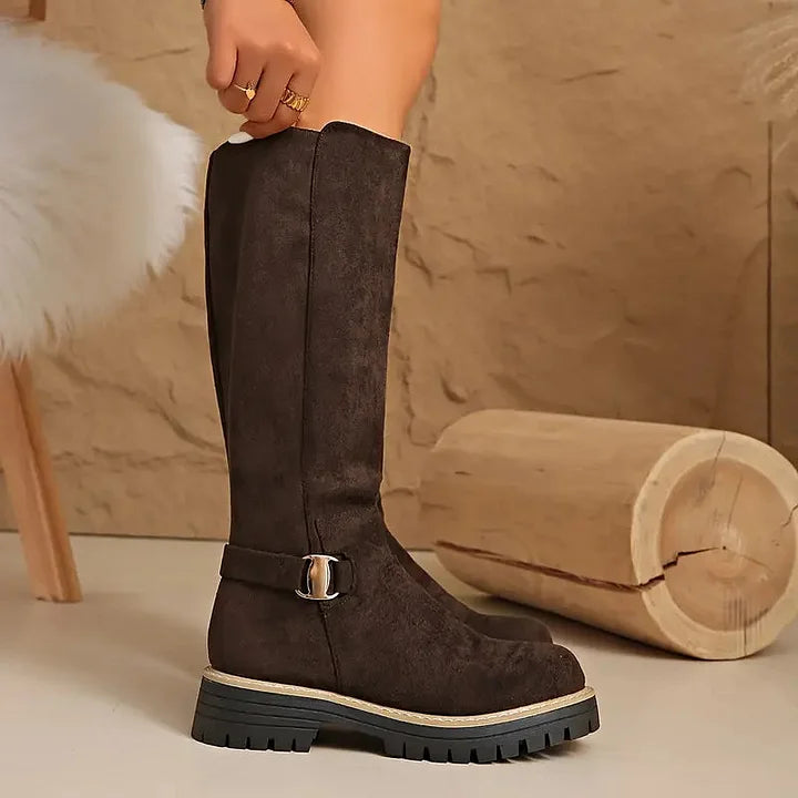Valeria | Stilvolle Kniehohe Stiefel mit Schnallendetail