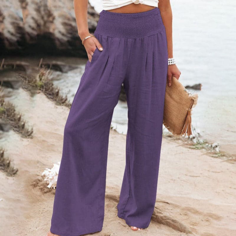 Sophie | Luftige und elegante Leinen Weitbein Hose