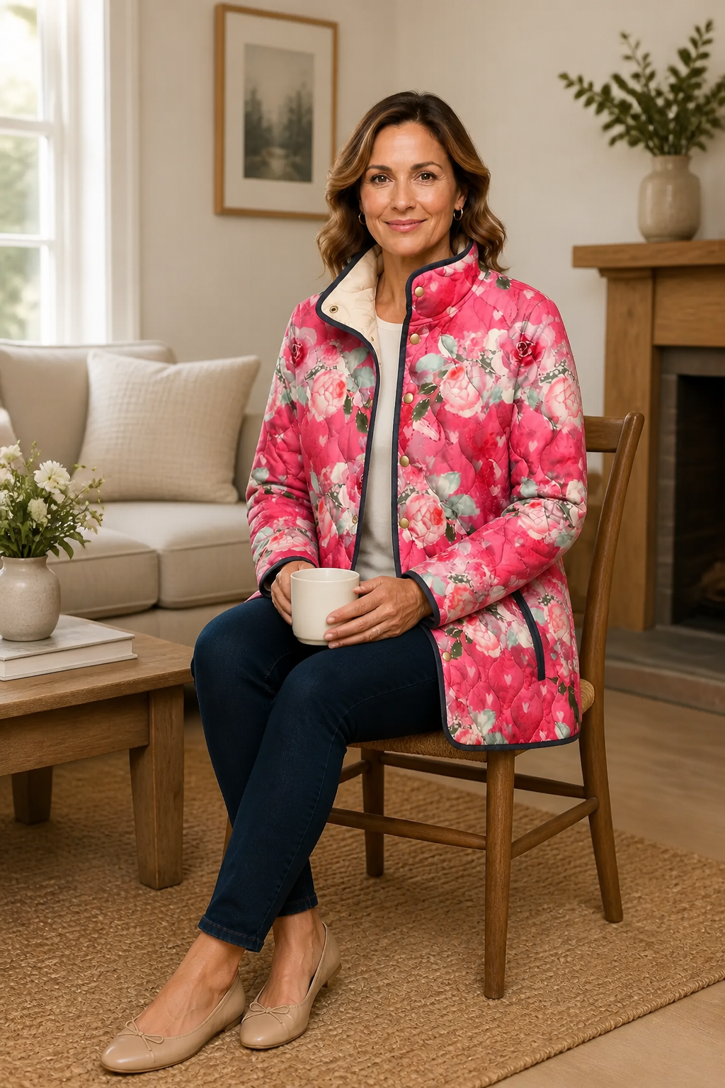 Wearbella | Floral Print Quilted Puffer Jacket – Elegant Comfort