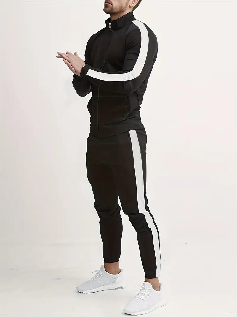 Drune | Slim Fit Trainingsanzug für Männer mit Kontraststreifen