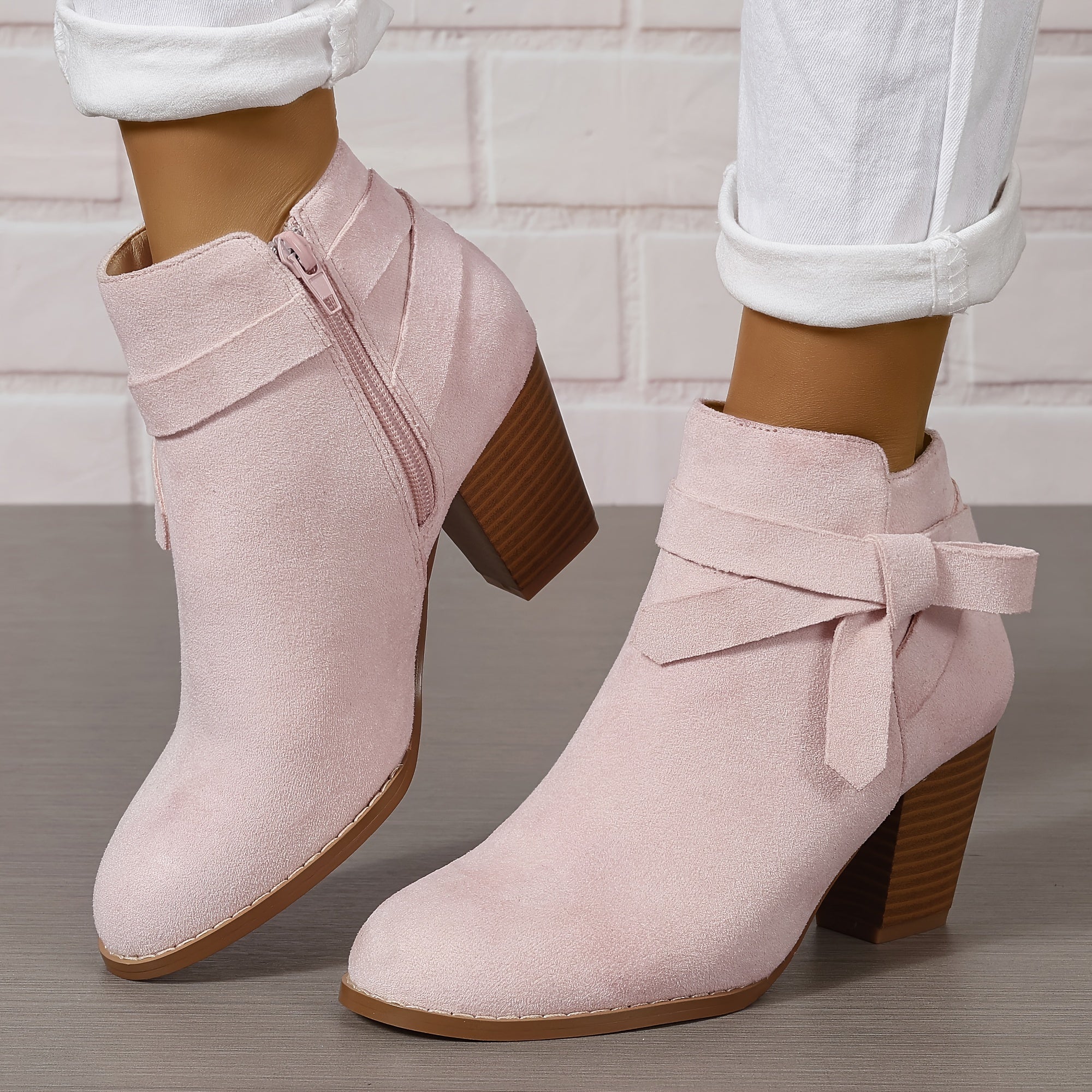 Valerie | Feminine Stiefeletten mit Blockabsatz und Schleifendetail