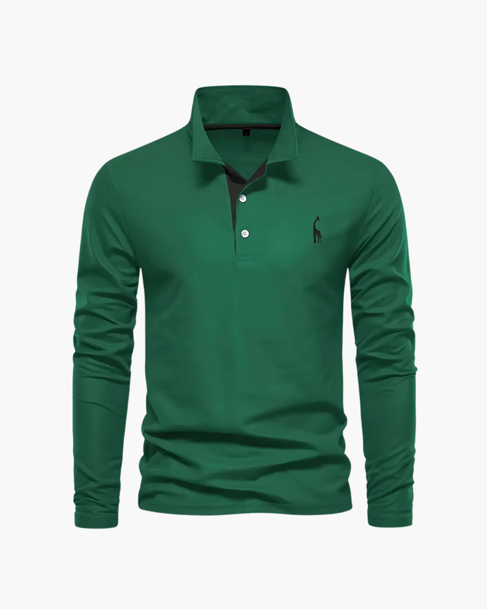 Schlank geschnittenes Langarm Poloshirt mit Kontrastkragen