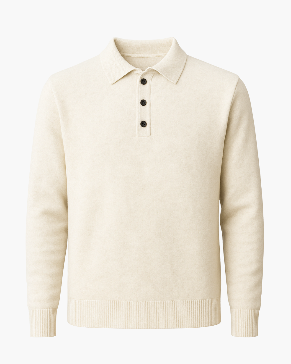 Feinstrick Polo Pullover aus Wolle