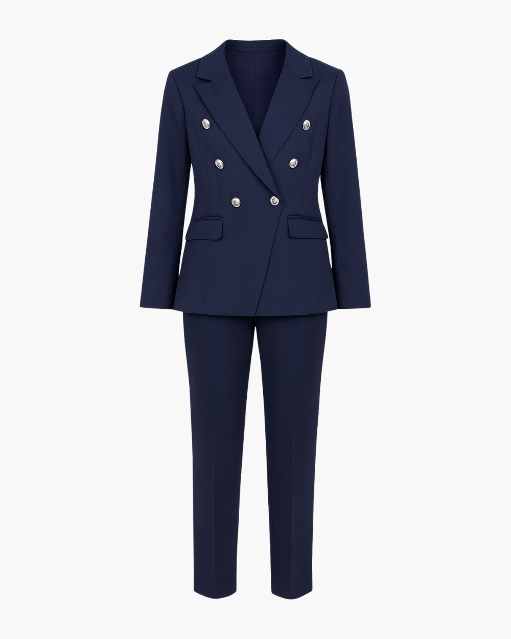 Doppelreihiger Hosenanzug mit Zierknöpfen